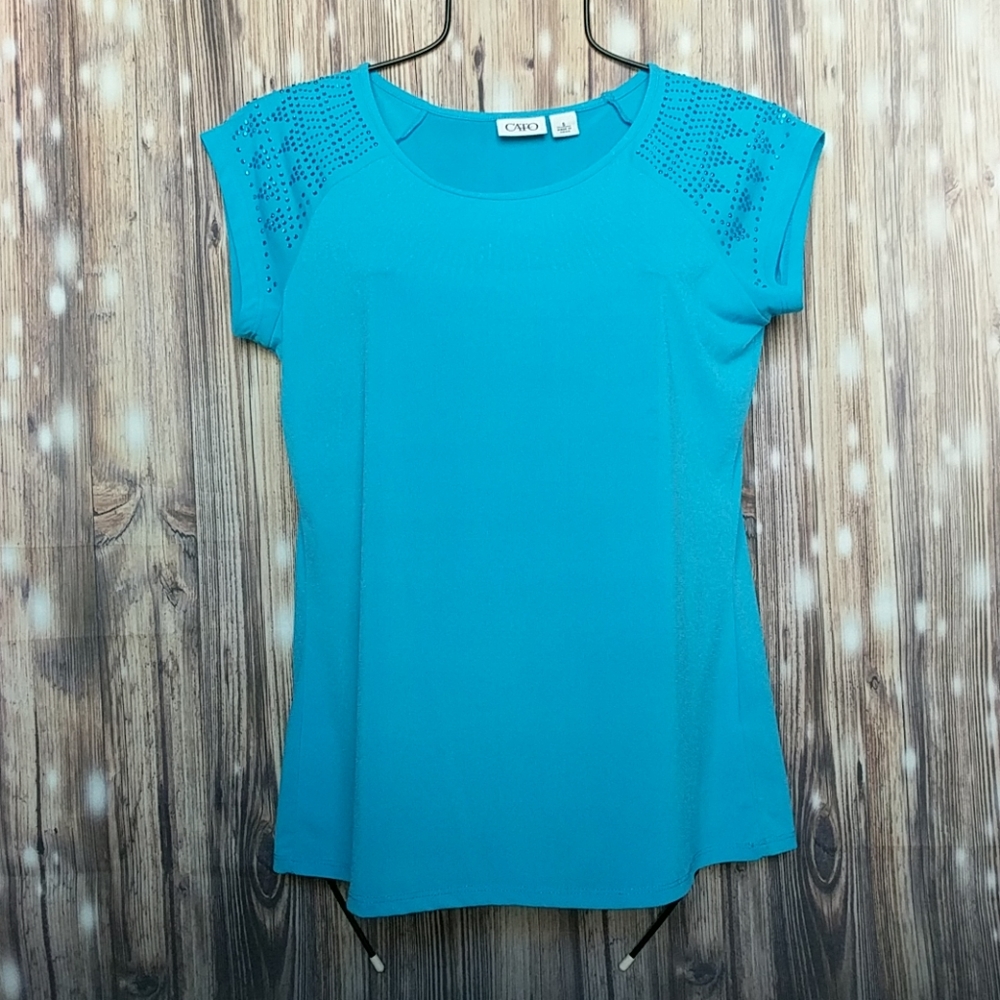 🔺3/$10🔺Cato | Short Sleeve Rhinestone Top